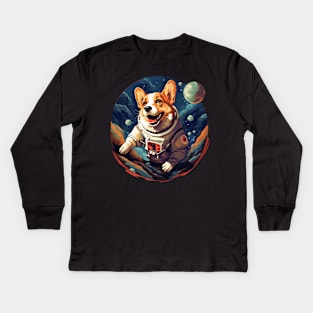 space corgi Kids Long Sleeve T-Shirt